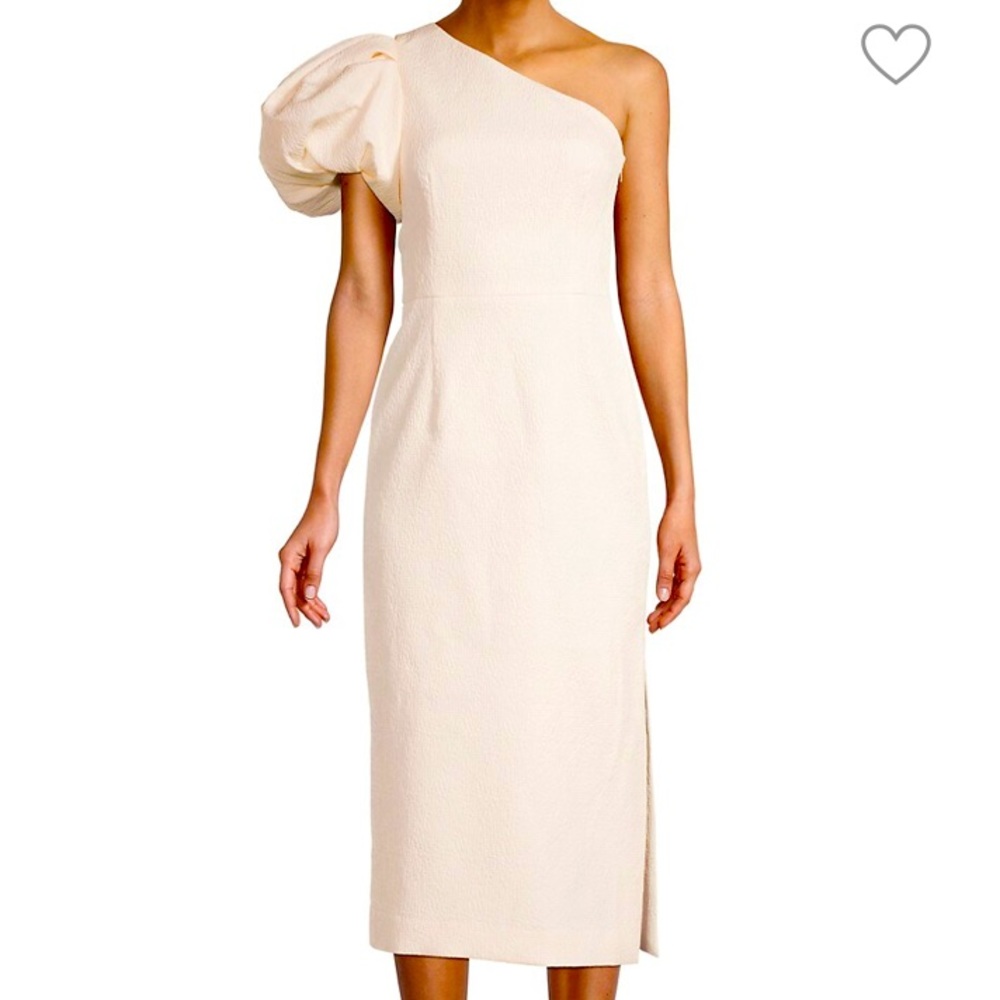 Rebecca Vallence Andie One Shoulder Dress in Ivory